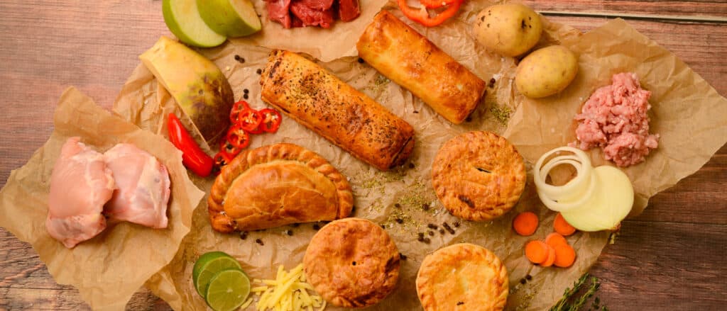 Pasties and pies selection