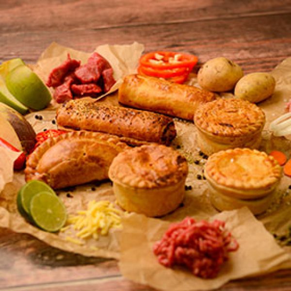 Meat selection of pasties and pies